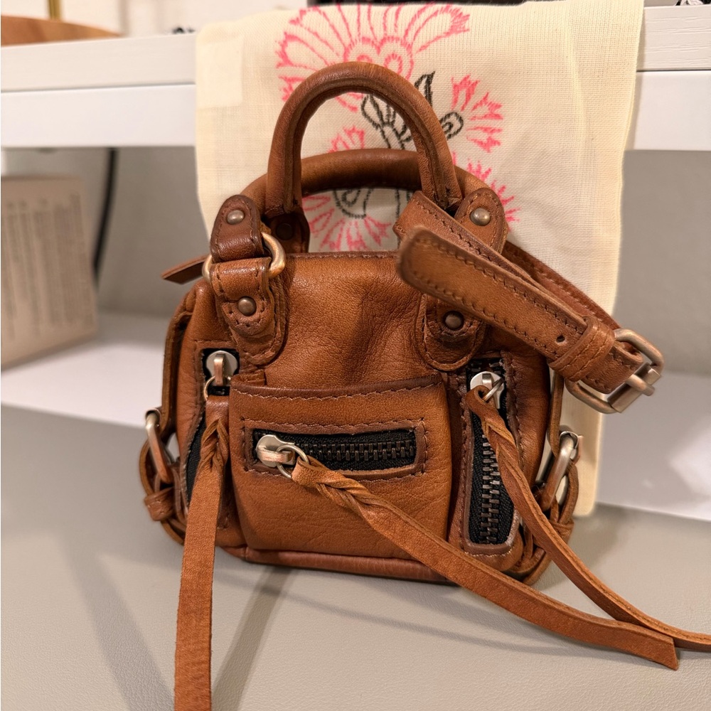Free People Brown Leather Mini Handbag
